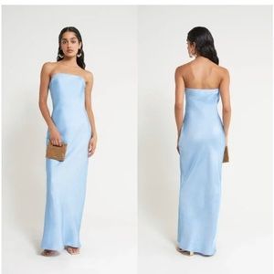 Cult Gaia blue strapless dress